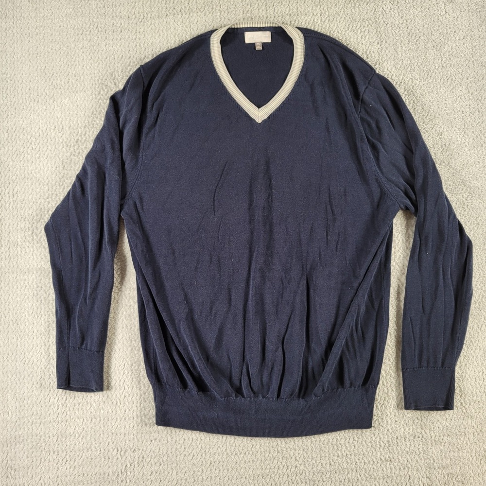 Hickey Freeman womens blue V neck sweaster size XL
